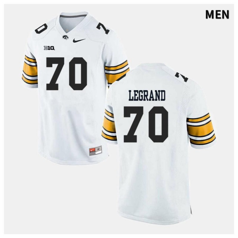 Men's Iowa Hawkeyes NCAA #70 Lucas LeGrand White Authentic Nike Alumni Stitched College Football Jersey TH34O25HR
